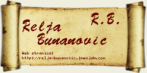 Relja Bunanović vizit kartica